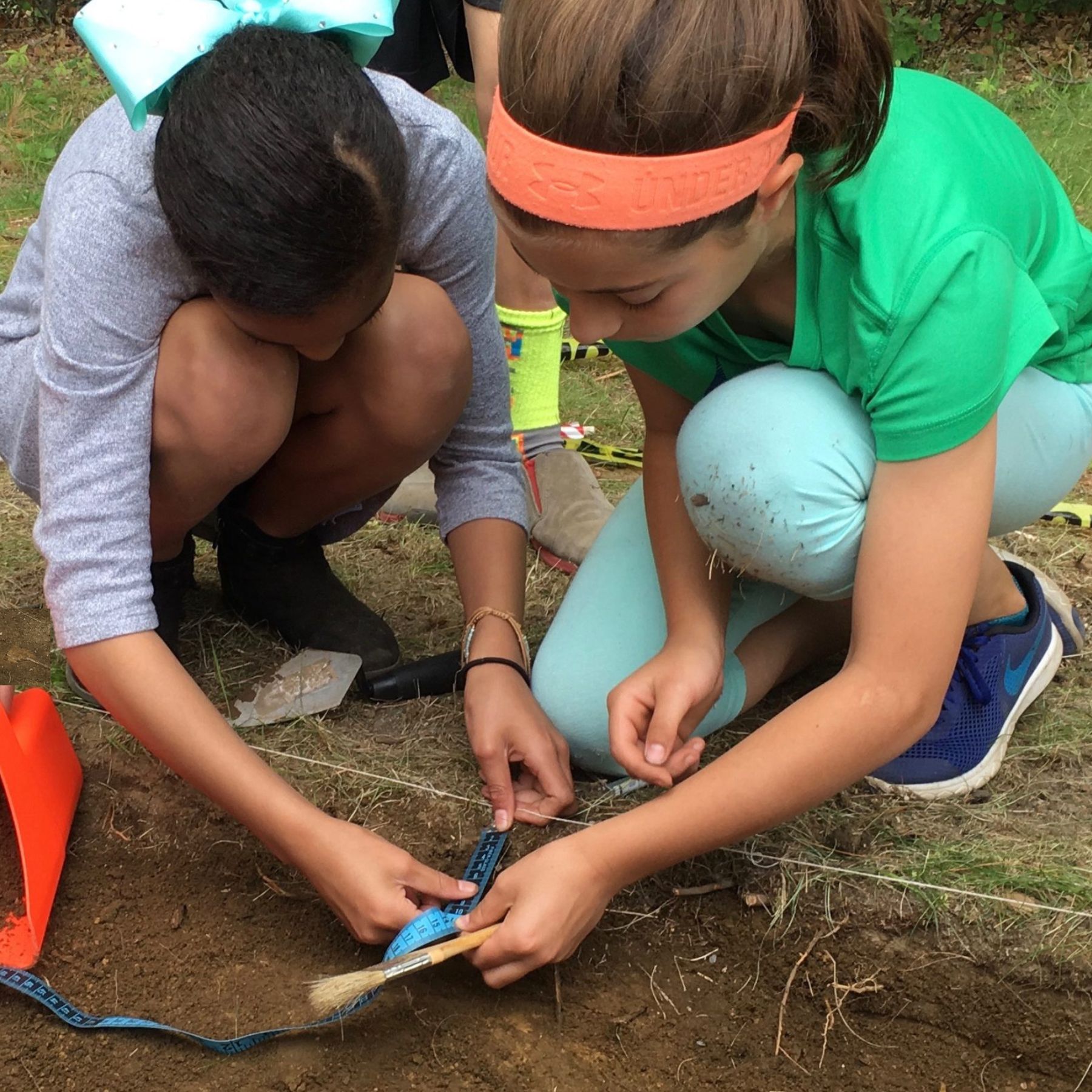 Students performing an Archaeology 4 Schools excavation
